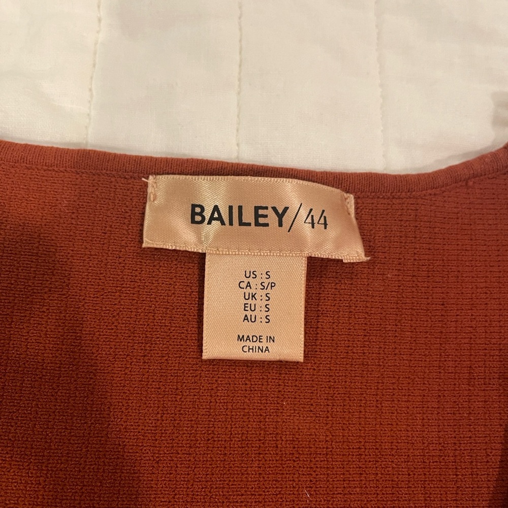 Anthropologie Bailey 44 RUST TULLE CAP SLEEVE RIBBED TOP FALL COLORS - Picture 8 of 10